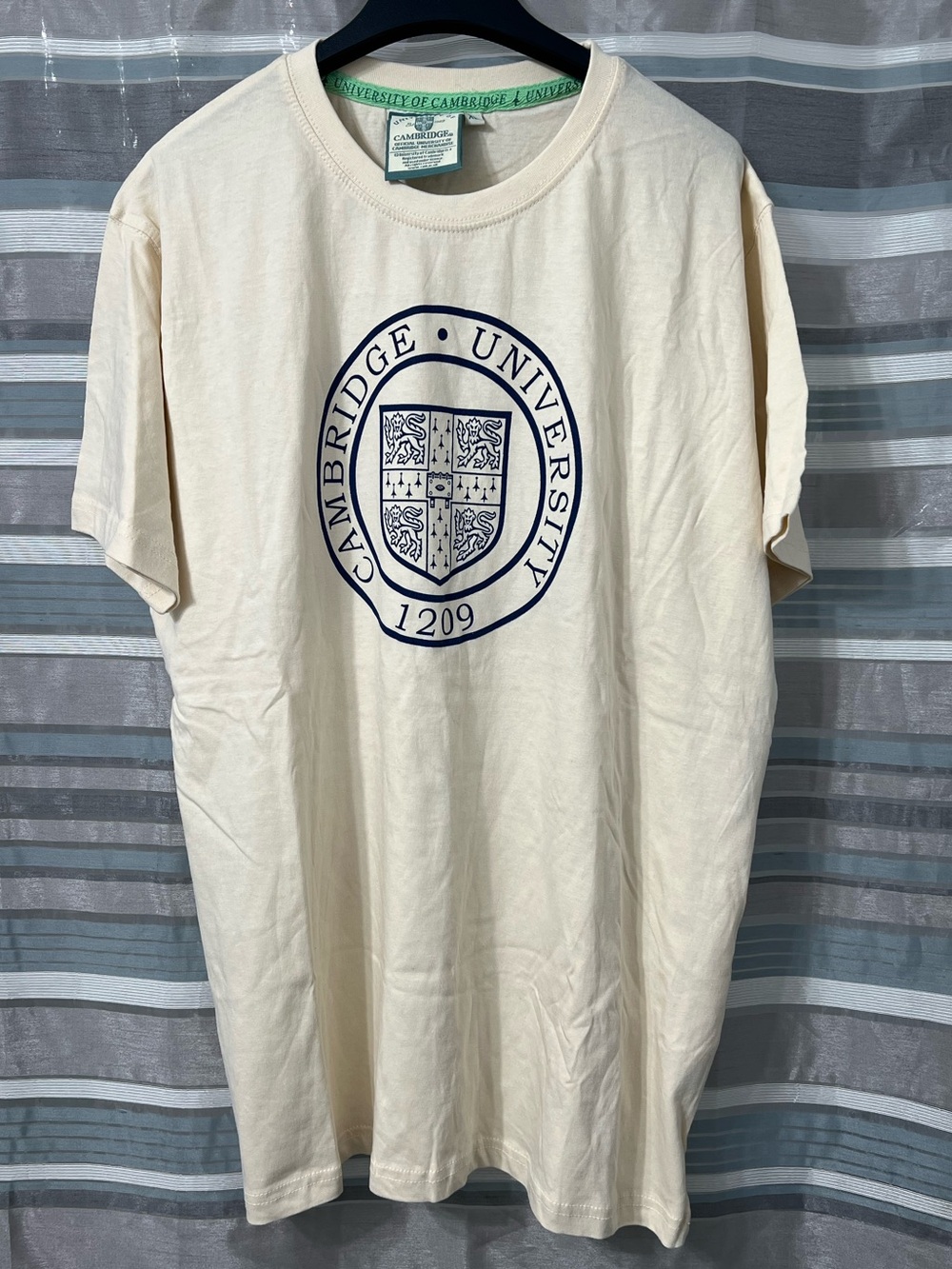 Cambridge University Cream Shirt with Navy Crest